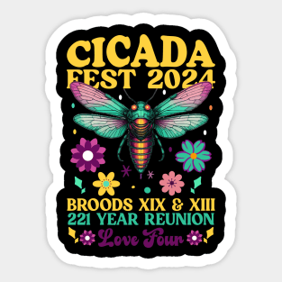 Cicada Fest 2024 Broods XIX & XIII Entomology Cicada Lover Sticker